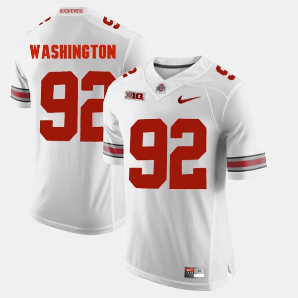 Ohio State Buckeyes Adolphus Washington Men's #92 Game Alumni White College Football Jersey 2404JXXD4